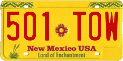 NM license plate 501TOW