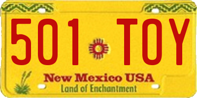 NM license plate 501TOY