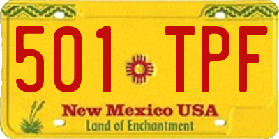 NM license plate 501TPF