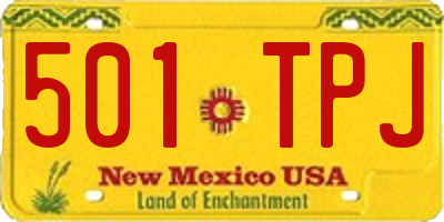 NM license plate 501TPJ