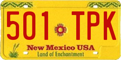 NM license plate 501TPK