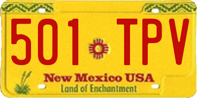 NM license plate 501TPV