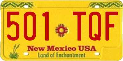NM license plate 501TQF