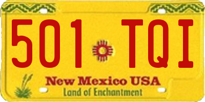NM license plate 501TQI