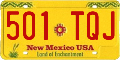 NM license plate 501TQJ