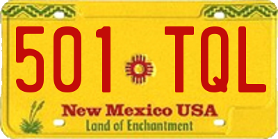 NM license plate 501TQL