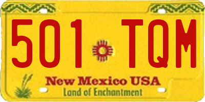 NM license plate 501TQM