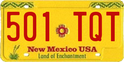 NM license plate 501TQT