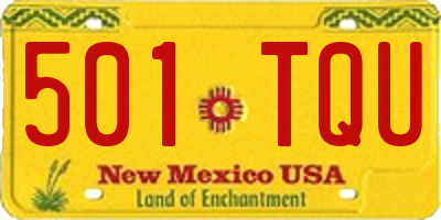NM license plate 501TQU