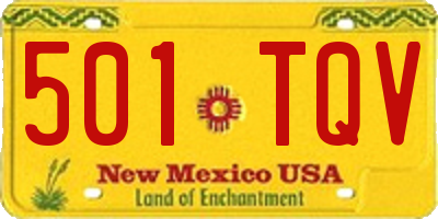 NM license plate 501TQV