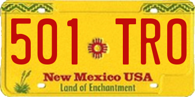 NM license plate 501TRO