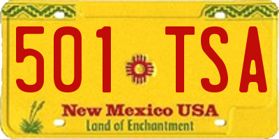 NM license plate 501TSA