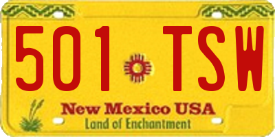 NM license plate 501TSW