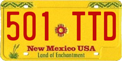NM license plate 501TTD