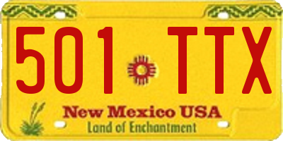 NM license plate 501TTX