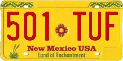 NM license plate 501TUF