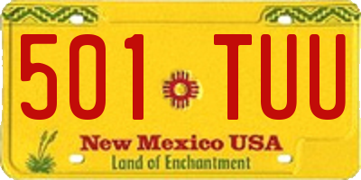 NM license plate 501TUU