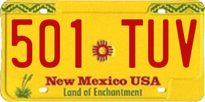 NM license plate 501TUV