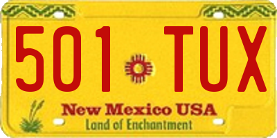 NM license plate 501TUX