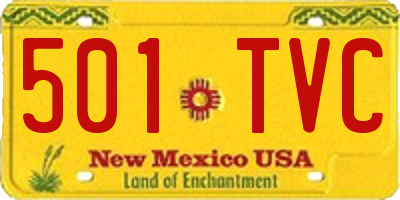 NM license plate 501TVC