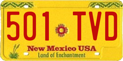 NM license plate 501TVD