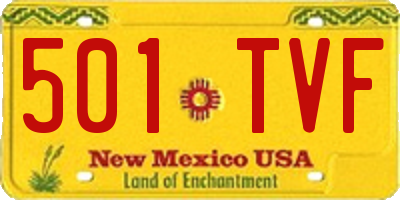 NM license plate 501TVF