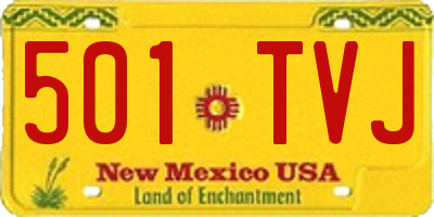 NM license plate 501TVJ