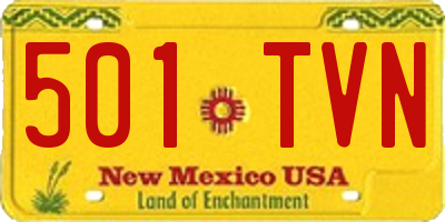 NM license plate 501TVN
