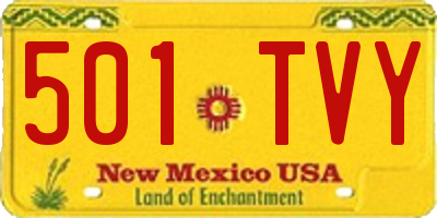 NM license plate 501TVY