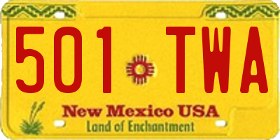 NM license plate 501TWA