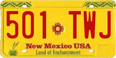 NM license plate 501TWJ