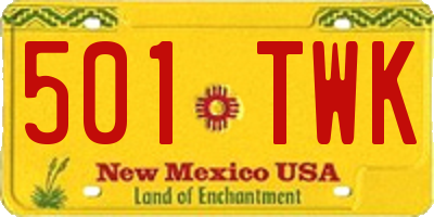NM license plate 501TWK