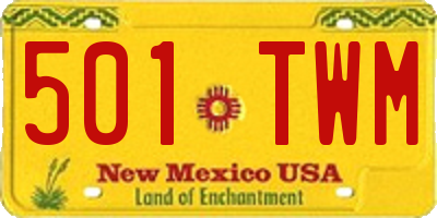 NM license plate 501TWM