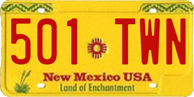 NM license plate 501TWN