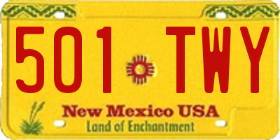 NM license plate 501TWY