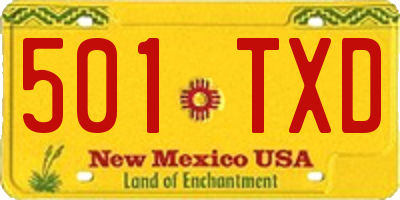 NM license plate 501TXD