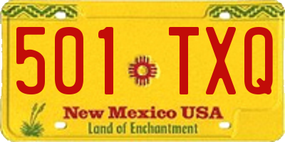 NM license plate 501TXQ