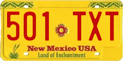 NM license plate 501TXT