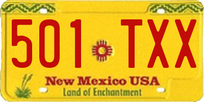 NM license plate 501TXX