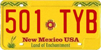 NM license plate 501TYB