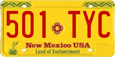 NM license plate 501TYC