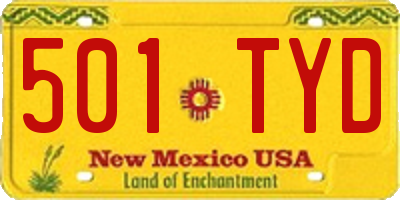 NM license plate 501TYD