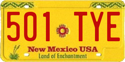 NM license plate 501TYE