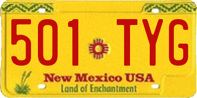 NM license plate 501TYG