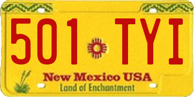 NM license plate 501TYI