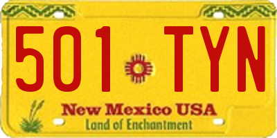 NM license plate 501TYN