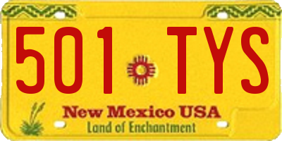 NM license plate 501TYS