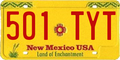 NM license plate 501TYT