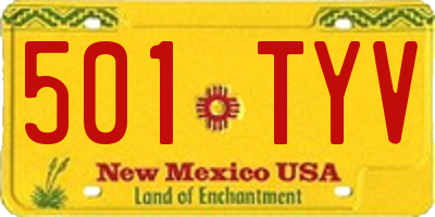 NM license plate 501TYV