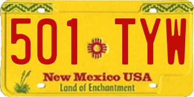 NM license plate 501TYW